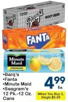 Fairplay Barq's and Fanta or Minute Maid and Seagram's offer