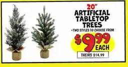 Ollie's 20 ARTIFICIAL TABLETOP TREES offer
