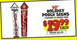Ollie's 50 HOLIDAY PORCH SIGNS offer