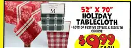 Ollie's 52 X 70 HOLIDAY TABLECLOTH offer