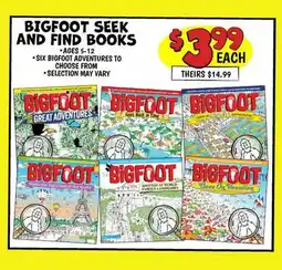 Ollie's BIGFOOT SEEK AND FIND BOOKS offer