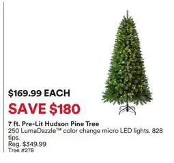 Michaels 7 ft. Pre-Lit Hudson Pine Tree offer