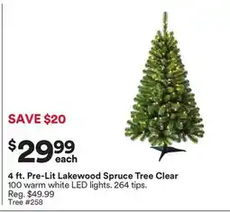 Michaels 4 ft. Pre-Lit Lakewood Spruce Tree offer