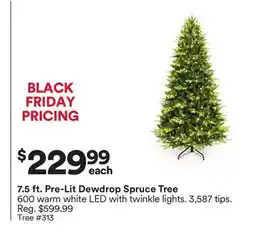 Michaels 7.5 ft. Pre-Lit Dewdrop Spruce Tree offer
