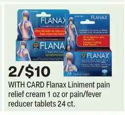 CVS Flanax Liniment pain relief cream 1 oz or pain/fever reducer tablets 24 ct offer