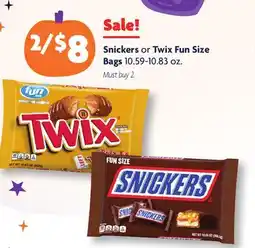 Family Dollar Snickers or Twix Fun Size Bags offer