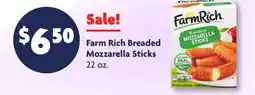 Family Dollar Farm Rich Breaded Mozzarella Sticks offer