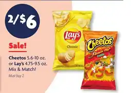 Family Dollar Cheetos 5.6-10 oz. or Lay's 4.75-9.5 oz offer