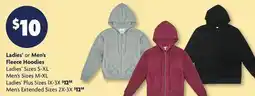 Family Dollar Ladies' or Men's Fleece Hoodies offer