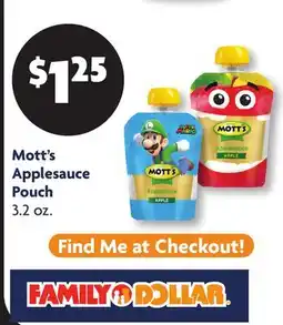 Family Dollar Mott's Applesauce Pouch offer