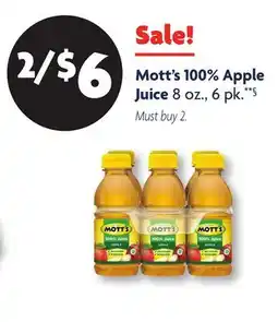 Family Dollar Mott's 100% Apple Juice offer