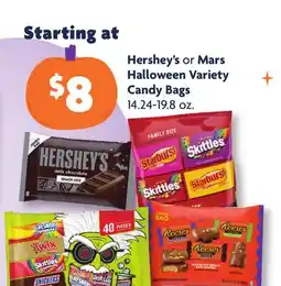 Family Dollar Hershey's or Mars Halloween Variety Candy Bags offer