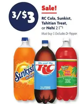 Family Dollar RC Cola, Sunkist, Tahitian Treat, or Nehi offer