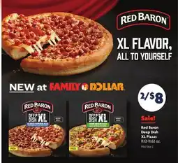 Family Dollar Red Baron Deep Dish XL Pizzas offer