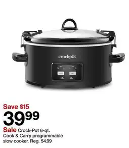 Target Crock-Pot 6-qt. Cook & Carry programmable slow cooker offer