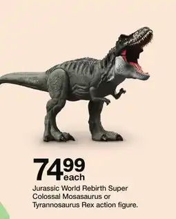 Target Jurassic World Rebirth Super Colossal Mosasaurus or Tyrannosaurus Rex action figure offer