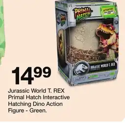 Target Jurassic World T.Rex Primal Hatch Interactive Hatching Dino Action Figure - Green offer