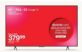 Target 65 Smart 4K QLED Google TV offer