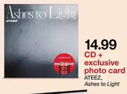 Target ATEEZ, Ashes to Light CD + exclusive photo card offer