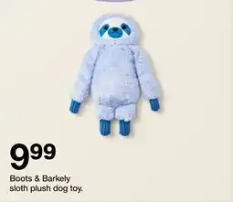 Target Boots & Barkely sloth plush dog toy offer