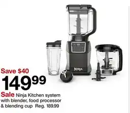 Target Ninja Kitchen system with blender, food processor & blending cup offer