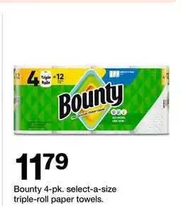 Target Bounty 4-pk. select-a-size triple-roll paper towels offer