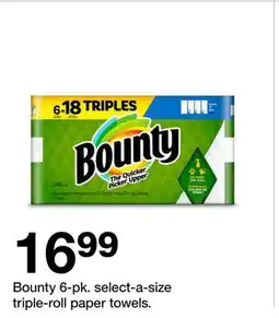 Target Bounty 6-pk. select-a-size triple-roll paper towels offer