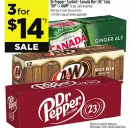 Dollar General Dr Pepper , Sunkist , Canada Dry , RC Cola, 7UP or A & W offer