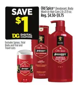 Dollar General Old Spice Deodorant, Body Wash or Hair Care offer
