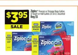 Dollar General Ziploc Freezer or Storage Bags Quart Half offer