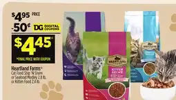 Dollar General Heartland Farms Cat Food Ship 'N Shore or Seafood Medley 2.8 lb. or Kitten Food 2.4 lb offer
