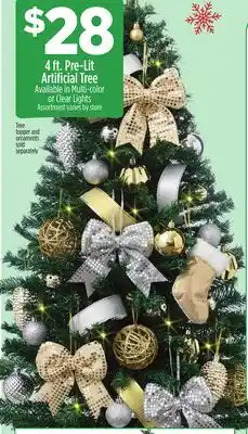 Dollar General 4 ft. Pre-Lit Artificial Tree offer