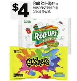 Dollar General Fruit Roll-Ups or Gushers Mini Fruit Snacks offer