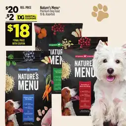 Dollar General Nature's Menu Premium Dog Food offer