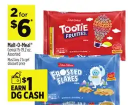 Dollar General Malt-O-Meal Cereal offer
