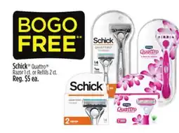 Dollar General Schick Quattro Razor 1 ct. or Refi lls 2 ct offer