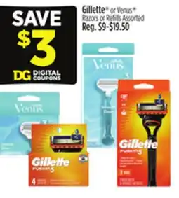 Dollar General Gillette or Venus Razors or Refills offer