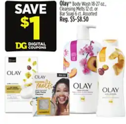 Dollar General Olay Body Wash 18-27 oz., Cleansing Melts 12 ct. or Bar Soap 6 ct offer