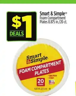 Dollar General Smart & Simple Foam Compartment Plates offer