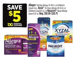 Dollar General Allegra , Xyzal , Nasacort offer
