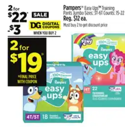 Dollar General Pampers Easy Ups TM Training Pants Jumbo offer