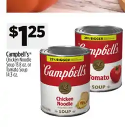 Dollar General Campbell's Chicken Noodle Soup 13.8 oz. or Tomato Soup 14.3 oz offer