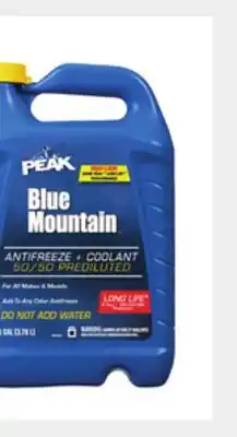 Dollar General PEAK Blue Mountain TM 50/50 Antifreeze + Coolant offer