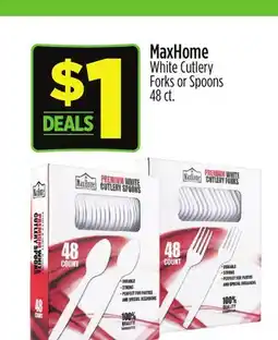 Dollar General MaxHome White Cutlery Forks or Spoons offer