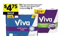 Dollar General Viva Paper Towels Multi-Surface Cloth Single Plus or Cloth 2 Double Rolls offer