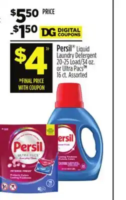 Dollar General Persil Liquid Laundry Detergent 20-25 Load/34 oz. or Ultra Pacs 16 ct offer