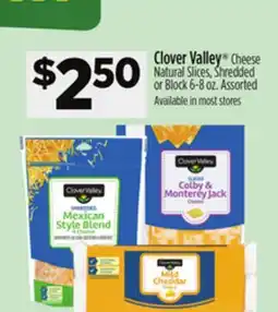 Dollar General Clover Valley Cheese Natural Slices, Shredded or Block 6-8 oz offer
