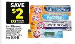 Dollar General Arm & Hammer Toothpaste offer
