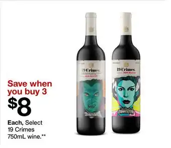 Target Select 19 Crimes 750mL wine offer