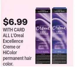 CVS ALL L'Oreal Excellence Creme or HiColor permanent hair color offer